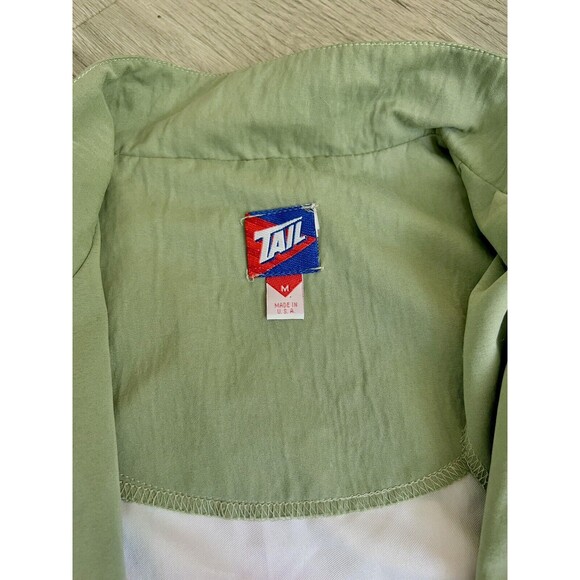 Vintage - TAIL Bomber Jacket-Green/Pink-White Plaid-size Medium - Picture 6 of 13